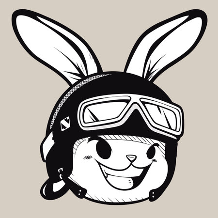 Bunny biker logo t-shirt designのイラスト素材