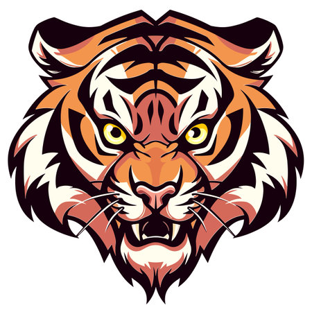 Tiger head  biker logo vector t-shirt designのイラスト素材