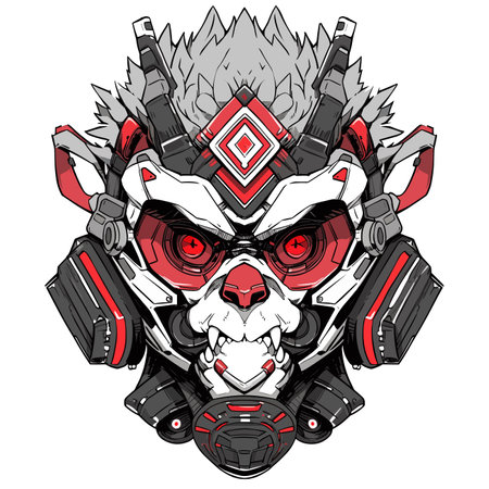 Modern monkey face logo and t-shirt vector designのイラスト素材