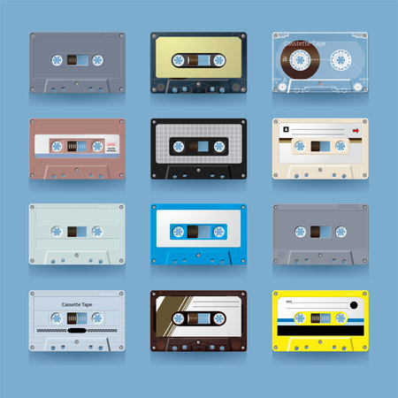 music cassette tape classic styleのイラスト素材