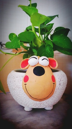 Cute ceramic sheep potの素材