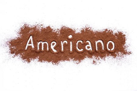 Coffee powder in alphabet, beanの写真素材