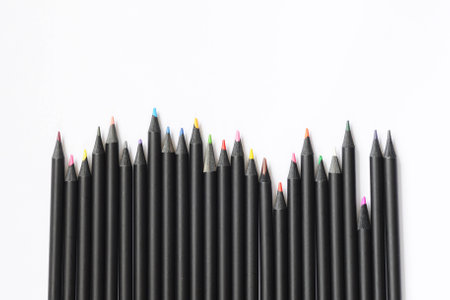 colorful pencils, crayon in graph shape, increaseの写真素材