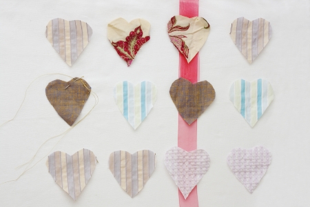 farfic hearts detail applique on white backgroundの写真素材