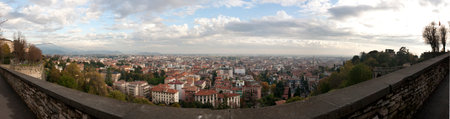 BERGAMO, ITALY, November 05, 2019 Panoramic view in Bergamo, Lombardy, Italyのeditorial素材