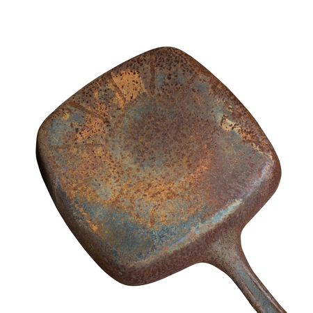 Rust texture on pan on white backgroundの写真素材