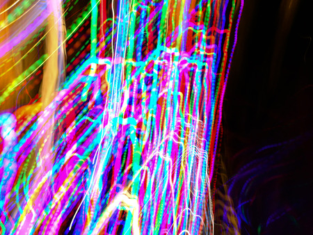 Light painting with many colorful bulbs. Abstract background