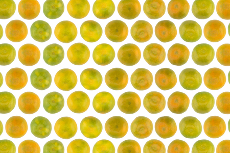 Mandarin oranges pattern isolated on white backgroundの写真素材