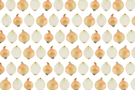 Onions pattern isolated on white backgroundの写真素材