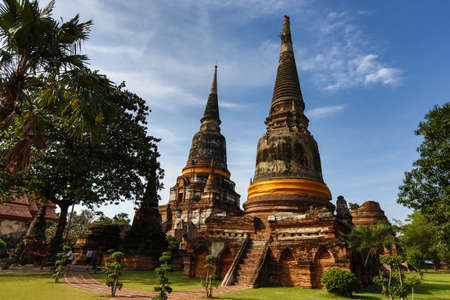The ancient temple in Ayutthaya province Thailand の写真素材