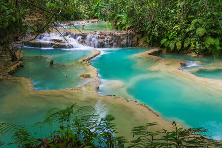 The waterfall  in Luang Prabang, Laos の写真素材