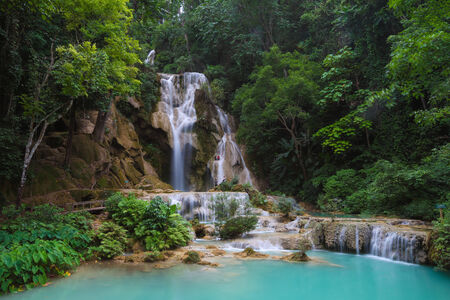 The waterfall  in Luang Prabang, Laos の写真素材