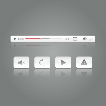 Media Video Player Button Icon Set Vector Illustration Ready to Useのイラスト素材