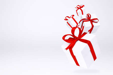 Gift boxes. Flying gift boxes. Holiday gift concept. Part of set.の写真素材
