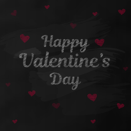Happy Valentine's day greeting card. Chalkboard styleのイラスト素材