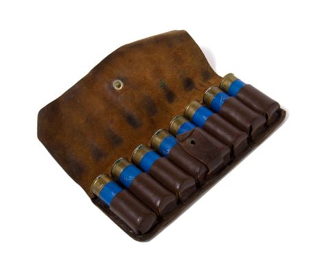 vintage ammunition belt isolated on white
