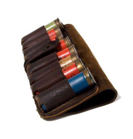 vintage ammunition belt isolated on white