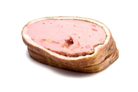 meat slices isolated on white