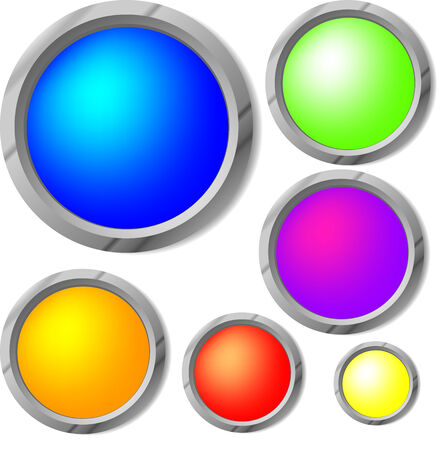 glossy buttons in vector, contains gradient mesh elementsのイラスト素材