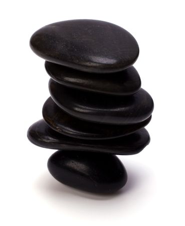 zen stones isolated on white backgroundの写真素材