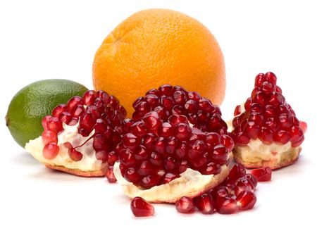 tropical fruits isolated on white backgroundの写真素材