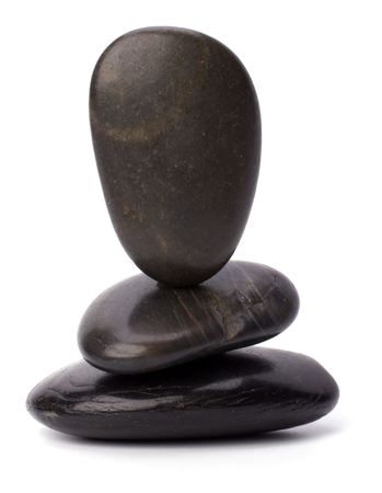 zen stones isolated on white backgroundの写真素材
