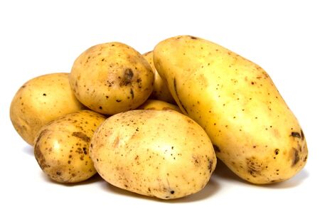 potatoes isolated on white backgroundの写真素材