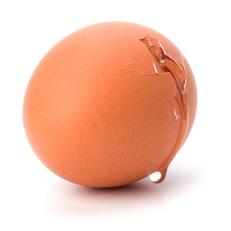 broken egg isolated on white background