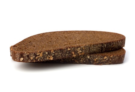 rye bread isolated on white backgroundの写真素材