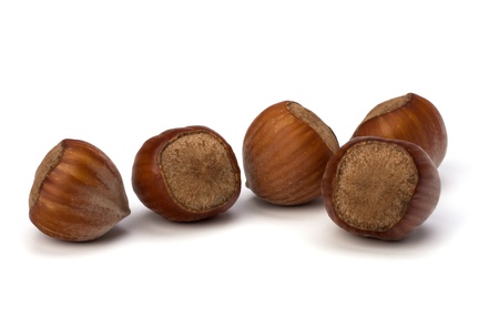 hazelnuts isolated on white background