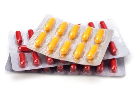 medical capsules isolated on white