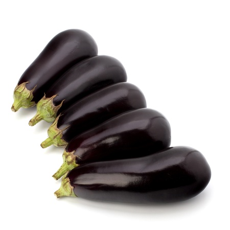 eggplants isolated on white background close upの写真素材