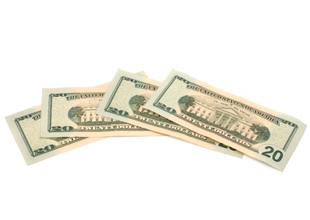 Money isolated on white background close upの写真素材