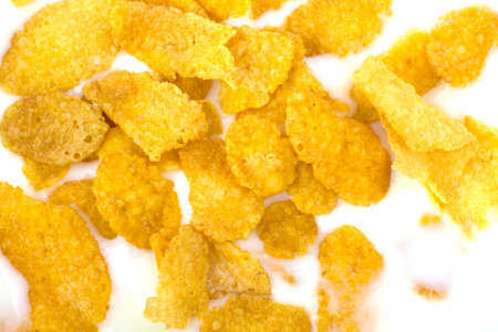 Healthy breakfast. Bowl with corn flakes.の写真素材