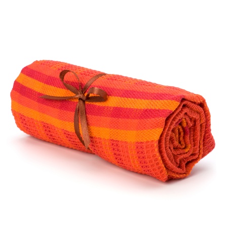 Towel roll  isolated on white backgroundの写真素材