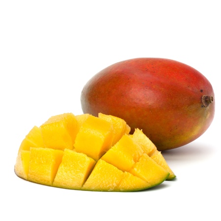 Mango fruit isolated on white backgroundの写真素材
