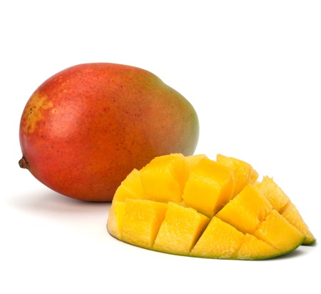 Mango fruit isolated on white backgroundの写真素材