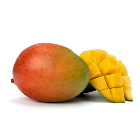 Mango fruit isolated on white backgroundの写真素材