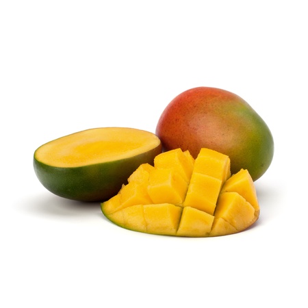 Mango fruit isolated on white backgroundの写真素材
