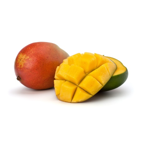Mango fruit isolated on white backgroundの写真素材
