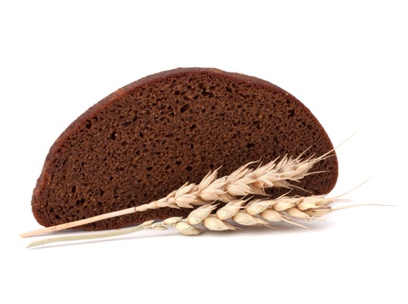 rye bread isolated on white background