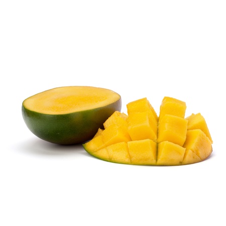 Mango fruit isolated on white backgroundの写真素材