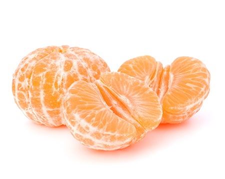 Orange mandarin or tangerine fruit isolated on white backgroundの写真素材