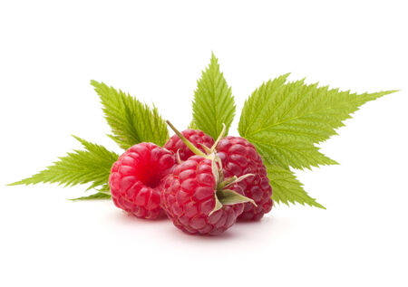 Sweet raspberries isolated on white background