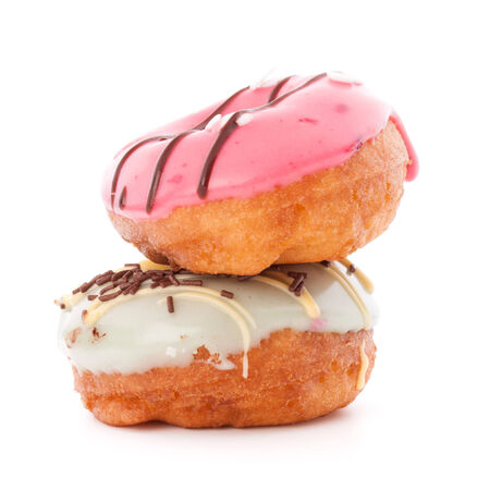 doughnut or donut isolated on white background cutoutの写真素材