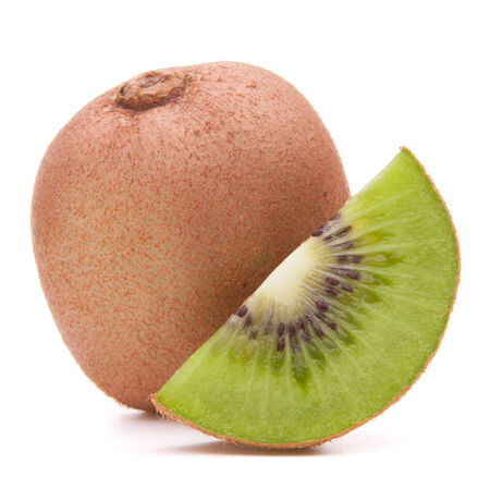 Sliced kiwi fruit segment  isolatedの写真素材