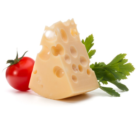 Cheese block isolated on white background cutoutの写真素材