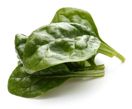 Baby spinach leaves isolated on white background cutout