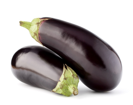 Eggplant or aubergine vegetable isolated on white background cutoutの写真素材