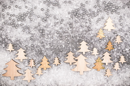 Christmas greeting card. Noel festive background. New year symbol. Christmas tree.の写真素材